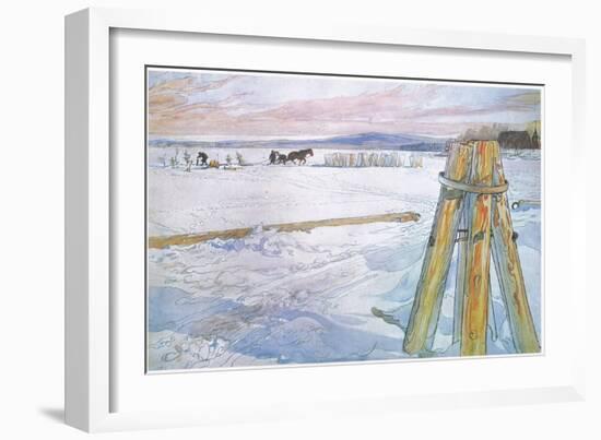 Johan Fetched Brunte (Horse) to Collect Blocks of Ice-Carl Larsson-Framed Giclee Print