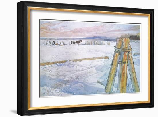 Johan Fetched Brunte (Horse) to Collect Blocks of Ice-Carl Larsson-Framed Giclee Print