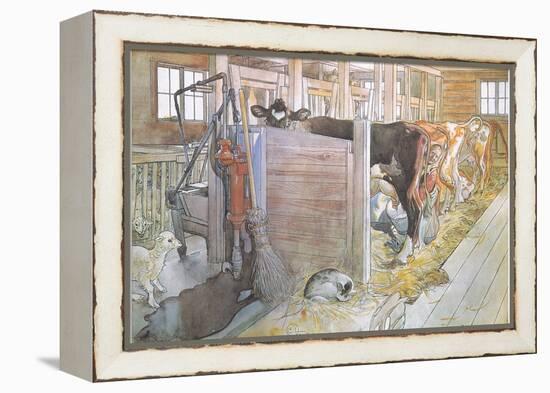 Johana Milking the Cows-Carl Larsson-Framed Premier Image Canvas