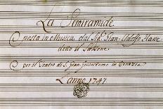 Frontispiece of Handwritten Music Score of Semiramis Recognized-Johann Adolf Hasse-Framed Giclee Print