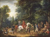 Landscape with Huntsmen and Beggars-Johann Andreas Herrlein-Laminated Giclee Print
