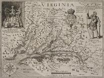 A Map Of Virginia-Johann De Bry-Framed Premier Image Canvas