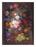 Still Life of Roses and Poppies-Johann Drechsler-Framed Premier Image Canvas
