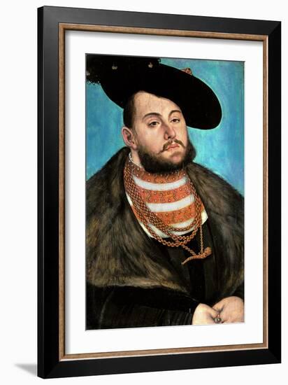 Johann Friedrich the Magnanimous (1503-1554), Elector of Saxony Since 1532-Lucas Cranach the Elder-Framed Giclee Print