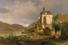 Rhine Landscape with Werner Chapel Near Oberwesel-Johann G Pulian-Framed Giclee Print