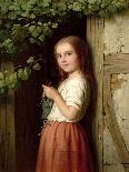 Young Girl Standing in a Doorway Knitting, 1863-Johann Georg Meyer von Bremen-Mounted Giclee Print