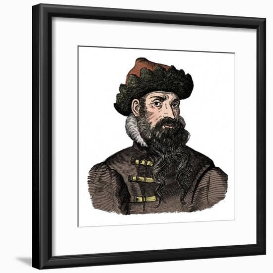 Johann Gutenberg, German metalworker and inventor, 16th century, (1870).-Unknown-Framed Giclee Print