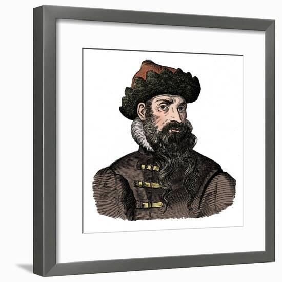 Johann Gutenberg, German metalworker and inventor, 16th century, (1870).-Unknown-Framed Giclee Print