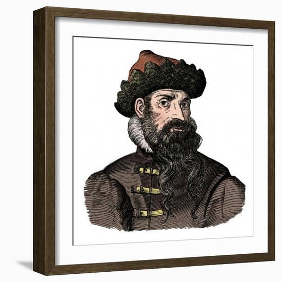 Johann Gutenberg, German metalworker and inventor, 16th century, (1870).-Unknown-Framed Giclee Print