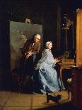 Portrait of Artist and His Wife at Spinet-Johann Heinrich Tischbein-Framed Premier Image Canvas