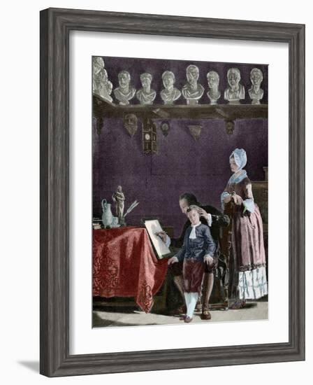 Johann Kaspar Lavater (1741-1801). Swiss Poet and Physiognomist. Engraving. Colored.-Tarker-Framed Photographic Print