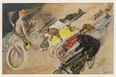 The Chase!, a Symbolic Depicting of the Immense Enthusiasm for Motor Racing-Johann Martini-Art Print