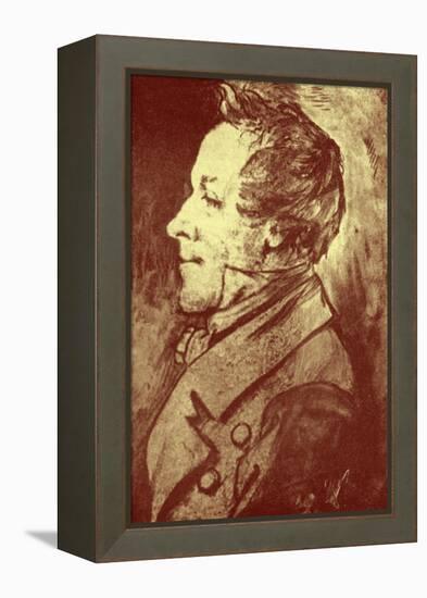 Johann Mayrhofer - portrait-Moritz Ludwig von Schwind-Framed Premier Image Canvas
