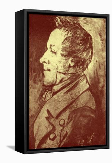 Johann Mayrhofer - portrait-Moritz Ludwig von Schwind-Framed Premier Image Canvas