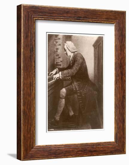 Johann Sebastian Bach German Organist and Composer at the Keyboard-null-Framed Photographic Print