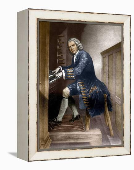 Johann Sebastian Bach playing the Organ, c1881-French School-Framed Premier Image Canvas