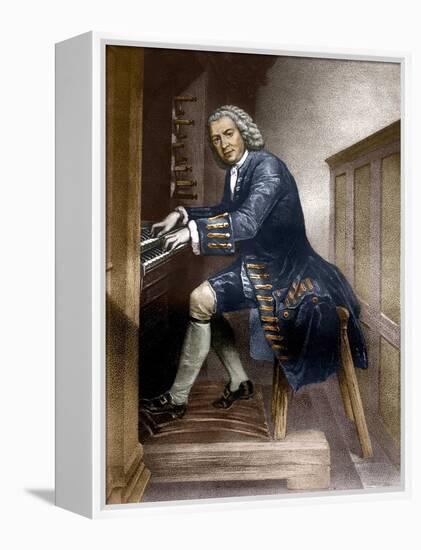 Johann Sebastian Bach playing the Organ, c1881-French School-Framed Premier Image Canvas