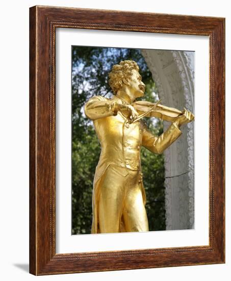 Johann Strauss Statue at Stadtpark, Vienna, Austria, Europe-Hans Peter Merten-Framed Photographic Print