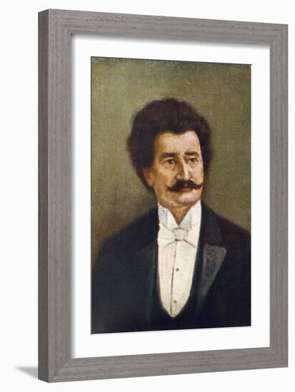 Johann Strauss (Younger) Austrian Musician-Rudolf Klingsbogl-Framed Art Print