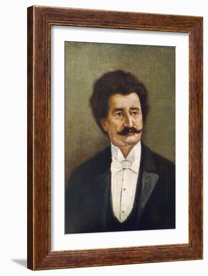 Johann Strauss (Younger) Austrian Musician-Rudolf Klingsbogl-Framed Art Print