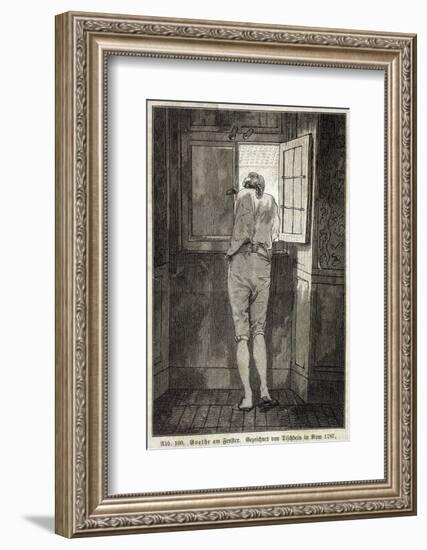 Johann Wolfgang Von Goethe in Rome in 1787 Looking out of the Window in a Relaxed Mood-null-Framed Photographic Print