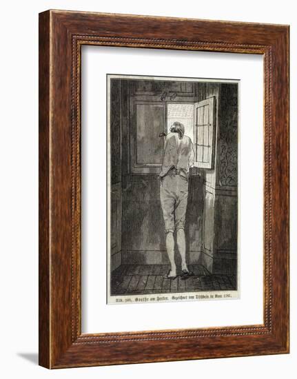 Johann Wolfgang Von Goethe in Rome in 1787 Looking out of the Window in a Relaxed Mood-null-Framed Photographic Print