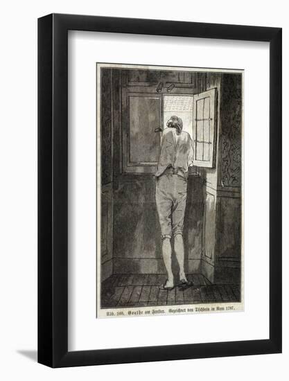 Johann Wolfgang Von Goethe in Rome in 1787 Looking out of the Window in a Relaxed Mood-null-Framed Photographic Print