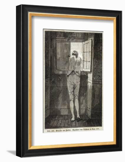 Johann Wolfgang Von Goethe in Rome in 1787 Looking out of the Window in a Relaxed Mood-null-Framed Photographic Print