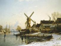 Village in Mid-Winter-Johannes Bartholomaus Duntze-Giclee Print