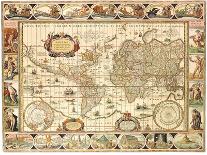 Early World Map 1630-Johannes Blaeu-Framed Premier Image Canvas
