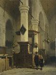 Interior of a German Synagogue in the Hague, 1875-80 (Oil on Canvas)-Johannes Bosboom-Giclee Print