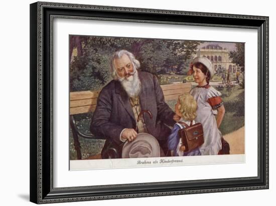 Johannes Brahms as a Friend of Children-null-Framed Giclee Print