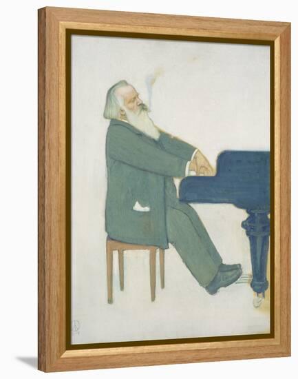 Johannes Brahms at the Piano-Willy von Beckerath-Framed Premier Image Canvas