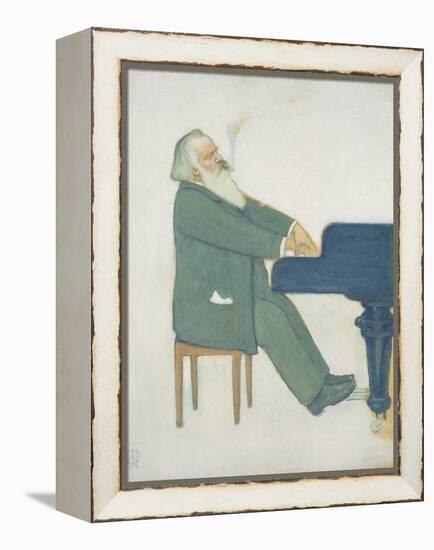 Johannes Brahms at the Piano-Willy von Beckerath-Framed Premier Image Canvas