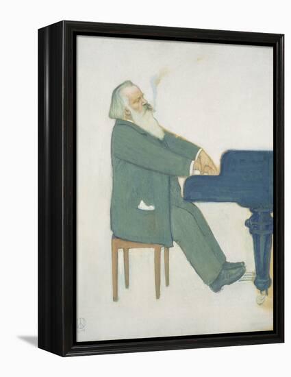 Johannes Brahms at the Piano-Willy von Beckerath-Framed Premier Image Canvas