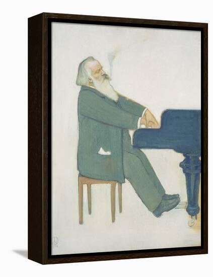 Johannes Brahms at the Piano-Willy von Beckerath-Framed Premier Image Canvas