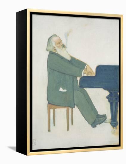 Johannes Brahms at the Piano-Willy von Beckerath-Framed Premier Image Canvas