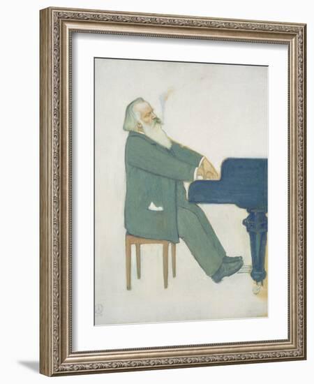 Johannes Brahms at the Piano-Willy von Beckerath-Framed Premium Giclee Print