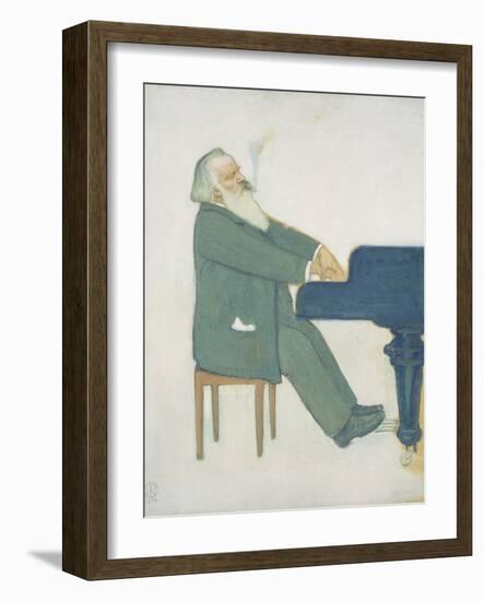 Johannes Brahms at the Piano-Willy von Beckerath-Framed Premium Giclee Print