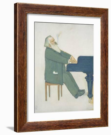 Johannes Brahms at the Piano-Willy von Beckerath-Framed Giclee Print