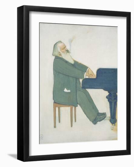 Johannes Brahms at the Piano-Willy von Beckerath-Framed Giclee Print