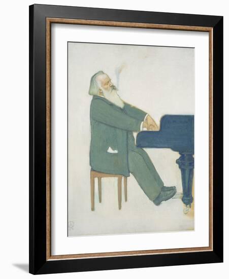 Johannes Brahms at the Piano-Willy von Beckerath-Framed Giclee Print