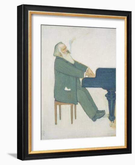 Johannes Brahms at the Piano-Willy von Beckerath-Framed Giclee Print