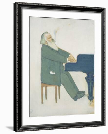 Johannes Brahms at the Piano-Willy von Beckerath-Framed Giclee Print