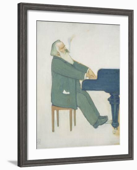 Johannes Brahms at the Piano-Willy von Beckerath-Framed Giclee Print