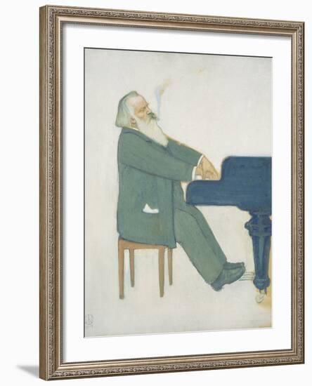 Johannes Brahms at the Piano-Willy von Beckerath-Framed Giclee Print