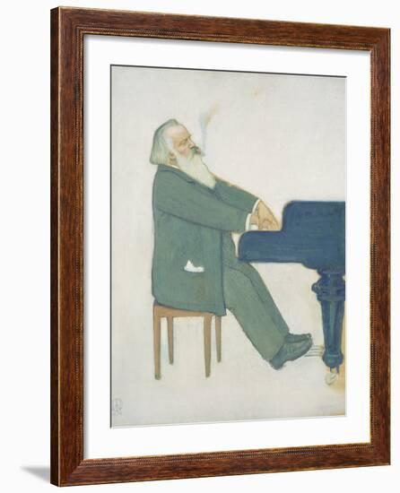 Johannes Brahms at the Piano-Willy von Beckerath-Framed Giclee Print