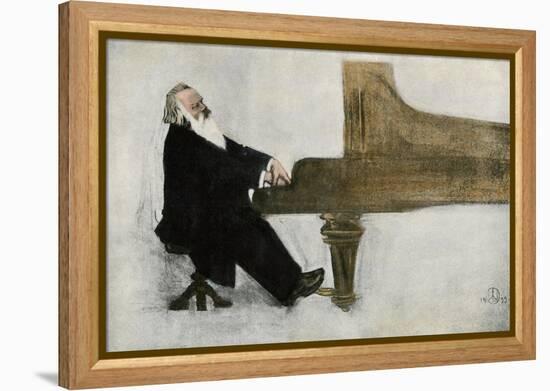 Johannes Brahms at the Piano-null-Framed Premier Image Canvas