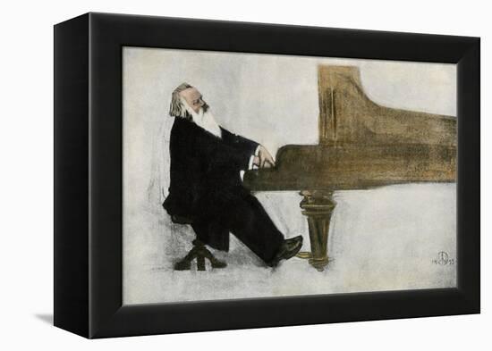 Johannes Brahms at the Piano-null-Framed Premier Image Canvas