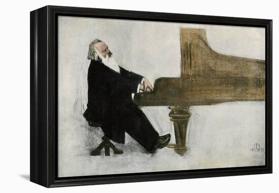 Johannes Brahms at the Piano-null-Framed Premier Image Canvas